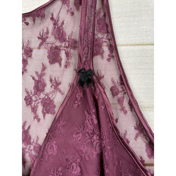 Seductive Wear Cinema Etoile Slip Dress 1X Pink Mauve Babydoll Lingerie Lace - Picture 3 of 10